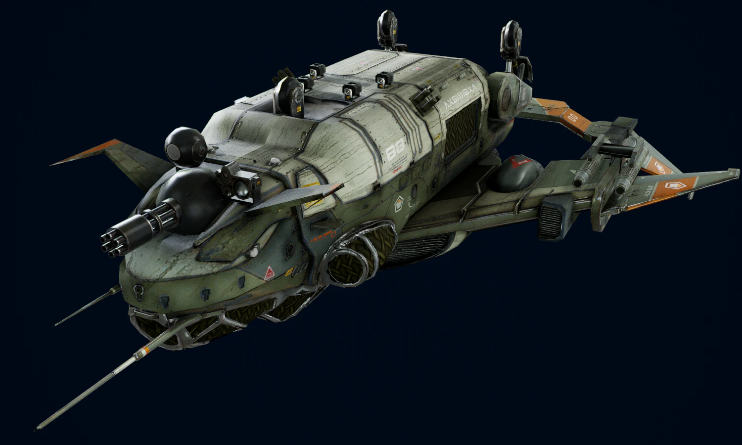 Crow Dropship Quad 3D Model .c4d .max .obj .3ds .fbx .stl .blend 