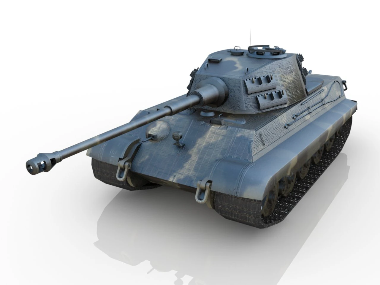 Tank World War II 3D Model .c4d .max .obj .3ds .fbx .stl .blend 