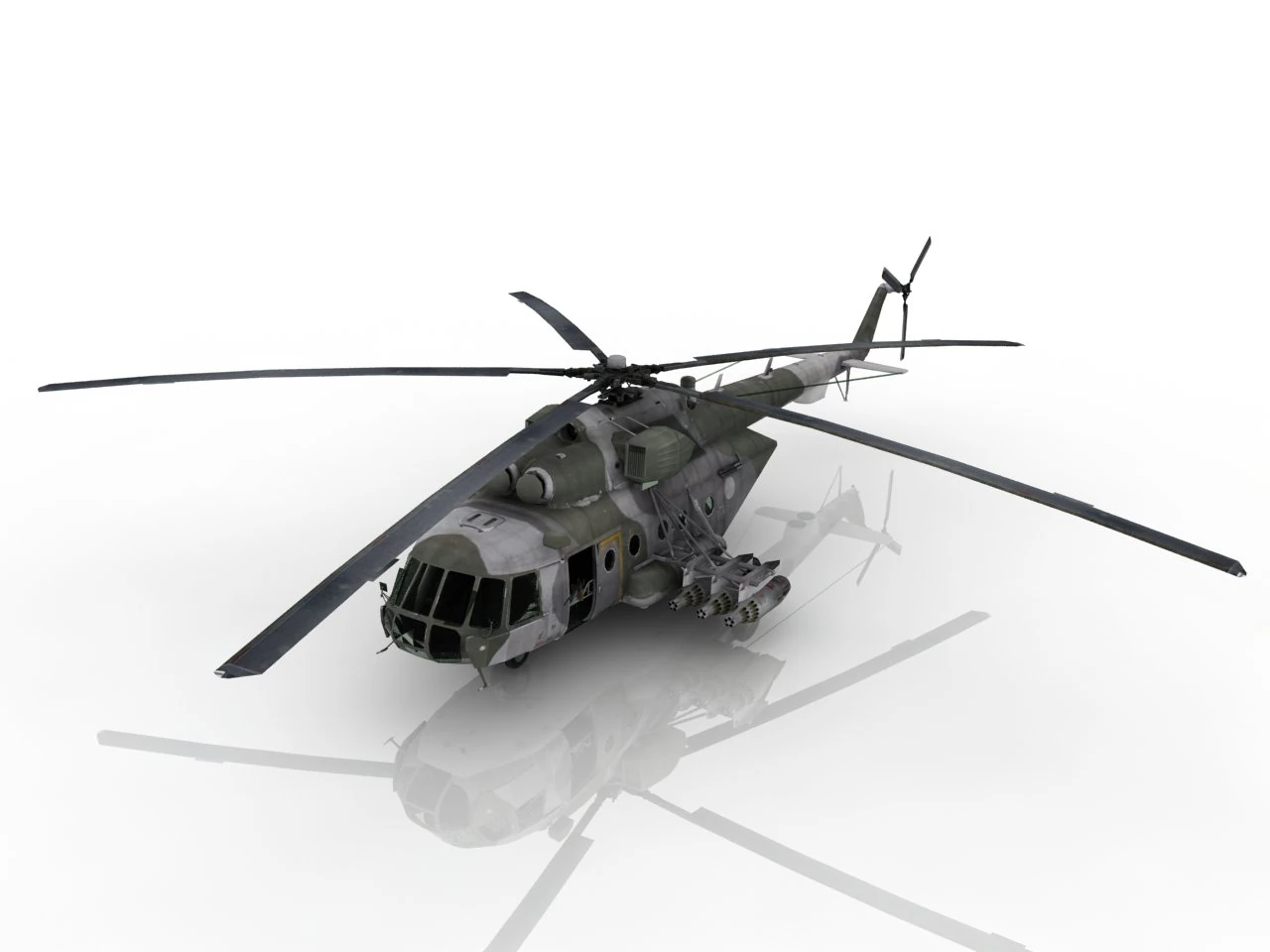 Military Helicopter 3D 3D Model .c4d .max .obj .3ds .fbx .stl .blend 