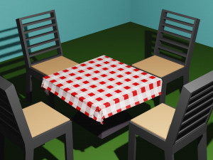 Table and chairs 3D 模型
