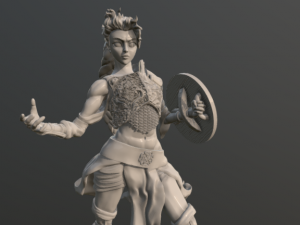 3d warrior girl with shield 3Dモデル