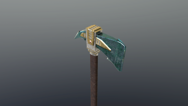 Axe - Adamantite 3D Model .c4d .max .obj .3ds .fbx .stl .blend 