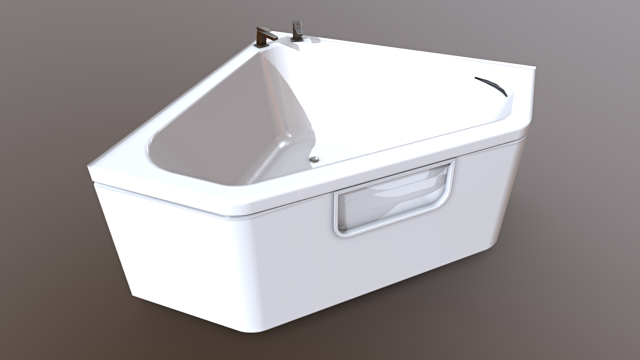 Bathtub Angle 3D Model .c4d .max .obj .3ds .fbx .stl .blend 