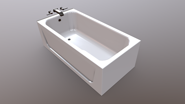 Bathtub Rectangular Model 3D .c4d .max .obj .3ds .fbx .stl .blend 