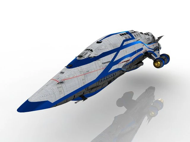 Spaceship Fantasy 3D 3D Model .c4d .max .obj .3ds .fbx .stl .blend 