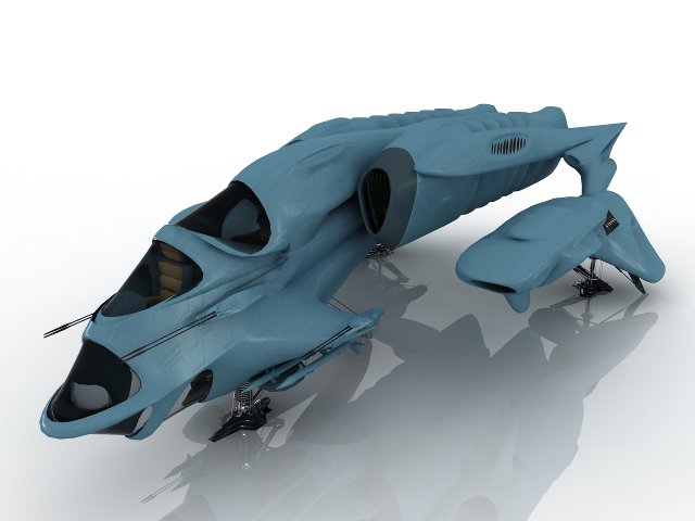 Spaceship Fantasy 3D Model .c4d .max .obj .3ds .fbx .stl .blend 