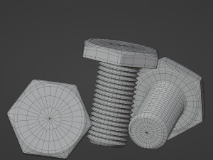 Hexagonal screw 3D मॉडल