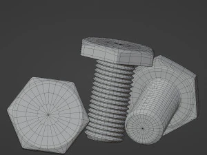 Hexagonal screw 3D Model