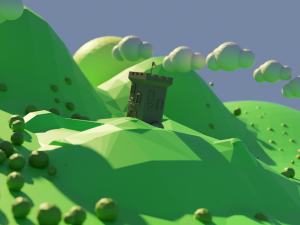 Semi low poly castle 3D Модель