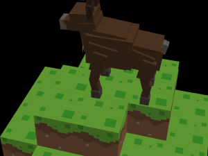 Deer with cubes 3D Model