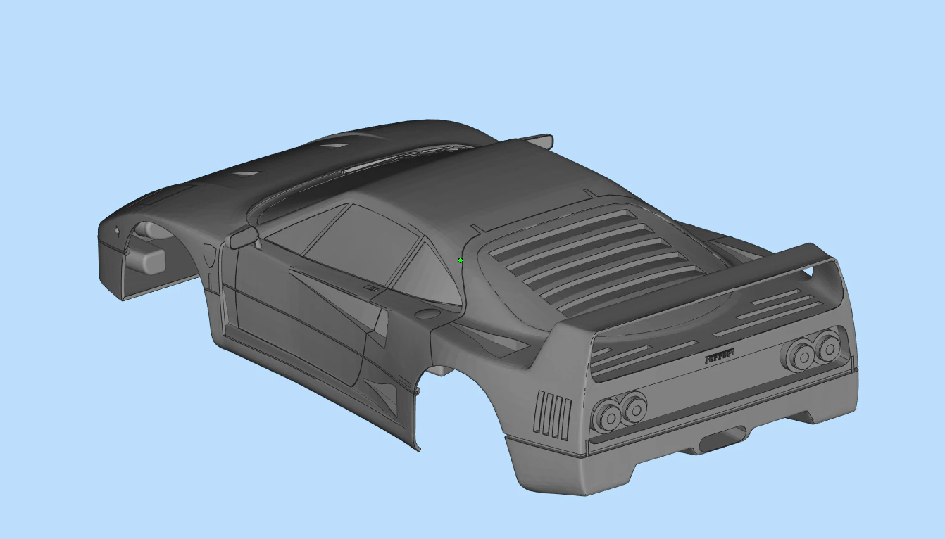 F40-printable-car 3D Print Model .c4d .max .obj .3ds .fbx .stl .blend 