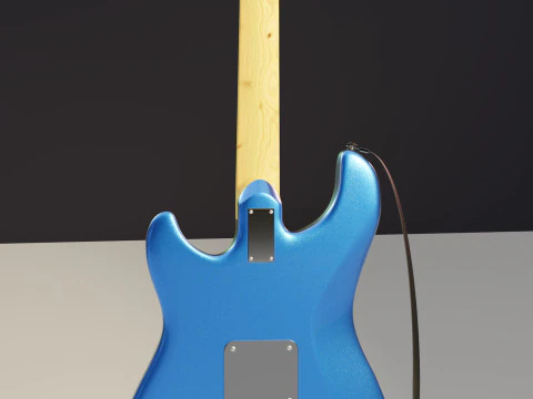 Mavi elektro gitar 3D Model