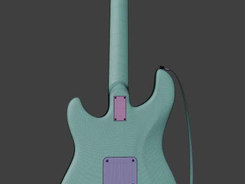 Mavi elektro gitar 3D Model