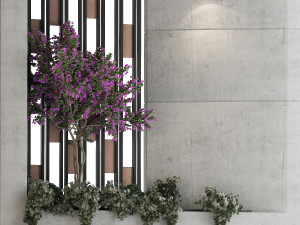 Concrete Fence Wall 01 3D Model