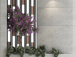 Concrete Fence Wall 01 3D Model
