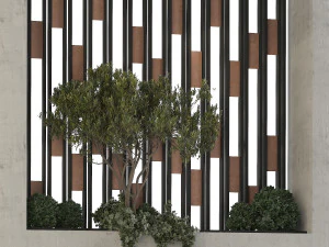 Concrete Fence Wall 01 3D Model