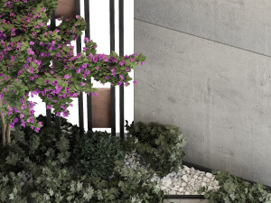 Concrete Fence Wall 01 3D Model