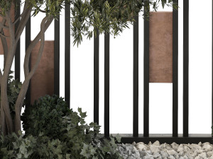 Concrete Fence Wall 01 3D Model