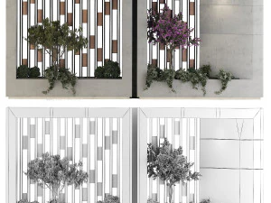 Concrete Fence Wall 01 3D Model