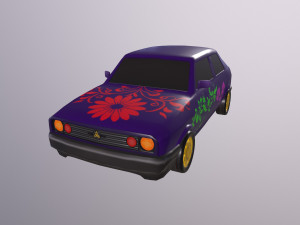 Gameready stylized car Handpainted Lowpoly 3D Модель