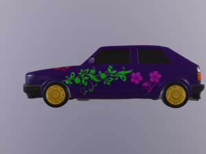 Gameready stylized car Handpainted Lowpoly Model 3D