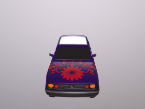 Gameready stylized car Handpainted Lowpoly Model 3D