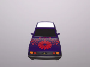 Gameready stylized car Handpainted Lowpoly 3D Model