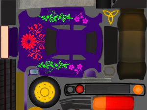 Gameready stylized car Handpainted Lowpoly 3D Model