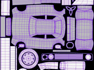 Gameready stylized car Handpainted Lowpoly Model 3D