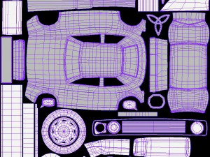 Gameready stylized car Handpainted Lowpoly 3D Model