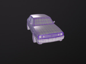 Gameready stylized car Handpainted Lowpoly Model 3D
