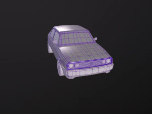 Gameready stylized car Handpainted Lowpoly 3D Model