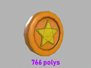 Cartoon star Stylized coin gameready handpainted lowpoly Modello 3D
