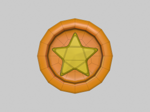 Cartoon star Stylized coin gameready handpainted lowpoly Modello 3D