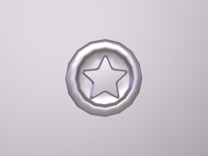 Cartoon star Stylized coin gameready handpainted lowpoly Modello 3D