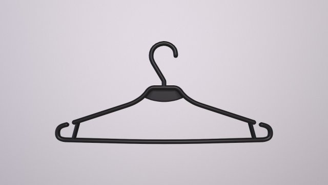 Plastic clothes hanger black Model 3D .c4d .max .obj .3ds .fbx .stl .blend