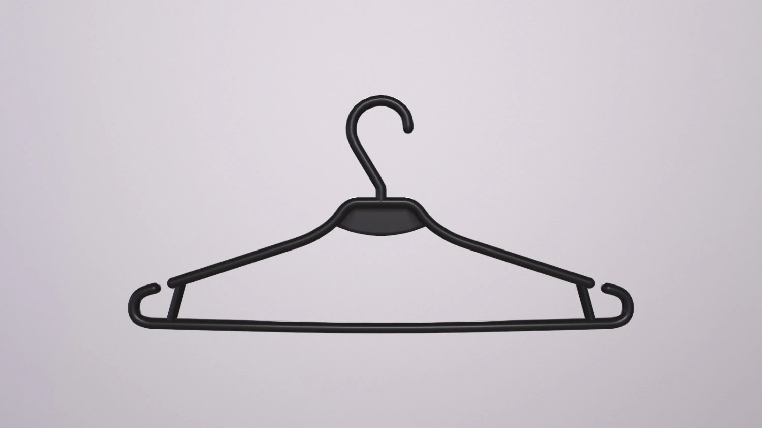 Plastic clothes hanger black 3D Model .c4d .max .obj .3ds .fbx .stl .blend 