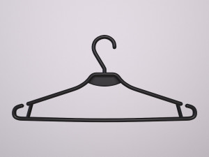 Plastic clothes hanger black 3D Model