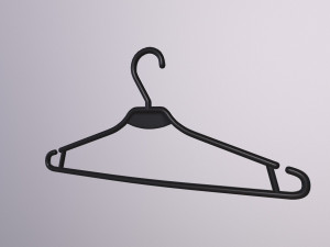 Plastic clothes hanger black Model 3D