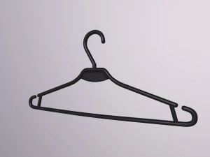 Plastic clothes hanger black 3D Model