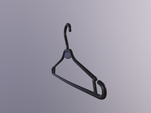 Plastic clothes hanger black Model 3D