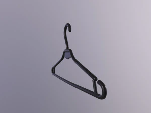 Plastic clothes hanger black 3D Model