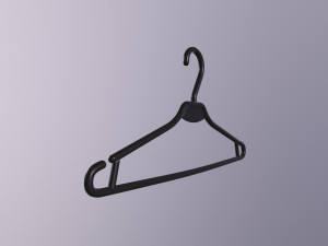 Plastic clothes hanger black Model 3D