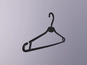 Plastic clothes hanger black 3D Model
