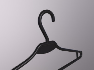 Plastic clothes hanger black Model 3D
