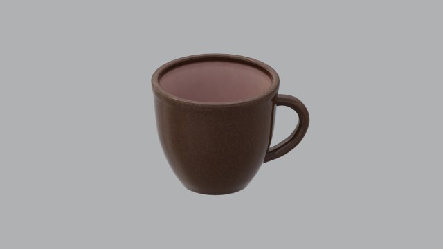 Big brown pottery cup Modello 3D .c4d .max .obj .3ds .fbx .stl .blend 