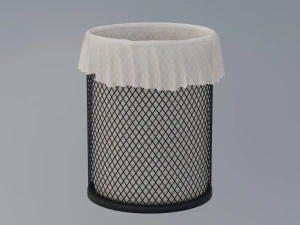 Office trashbin detailed highpoly model 3D Model