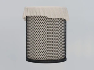 Office trashbin detailed highpoly model 3D Model