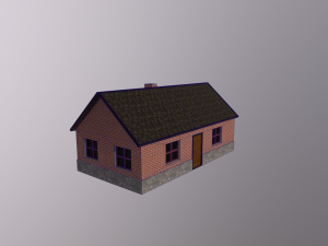 Gameready lowpoly brick house 3D Модель