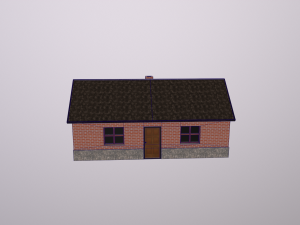 Gameready lowpoly brick house 3D Модель